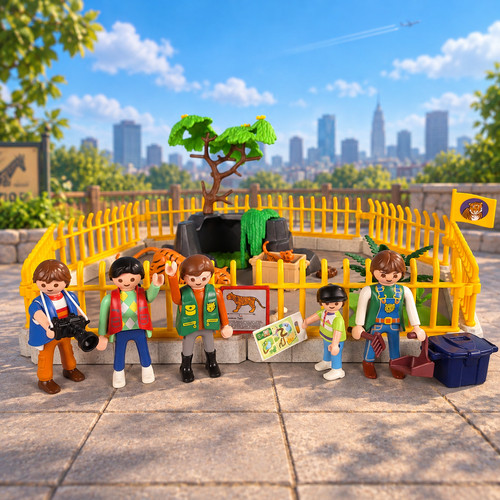 Playmobil zoo tiger enclosure - zoo,